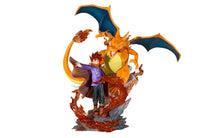 Figura Entrenador Red y Charizard — Diorama Pokémon
