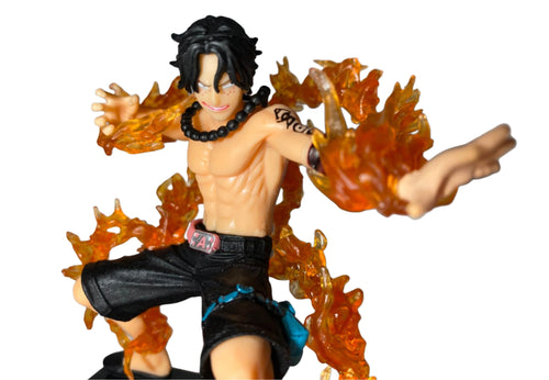 Figura de Ace Puño de Fuego en cuclillas — One Piece